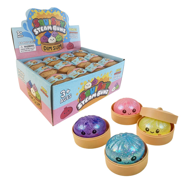 SQUISHY Ravioli (Dumpling) Glitter 5cm TPR+Maltose In display da 24pz 4ass…x24…x144
